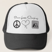 Peace Liebe Camping Trucker Hat Truckerkappe (Vorderseite)