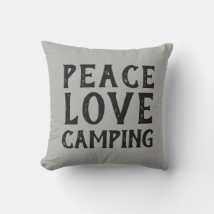 PEACE LIEBE CAMPING Typografie   Außenkissen Kissen