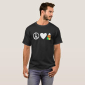 Peace Liebe Candy Corn Funny Halloween T Shirt (Vorne ganz)
