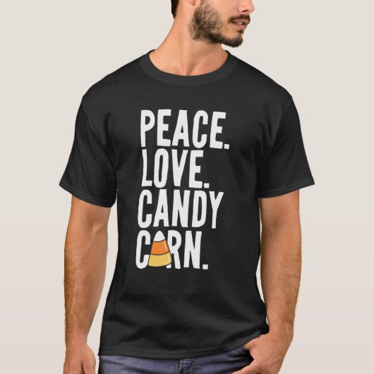 Peace Liebe Candy Corn Funny Kids Adulween Hallowe T-Shirt (Vorderseite)