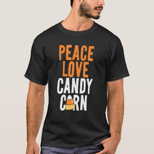 Peace Liebe Candy Corn Funny Kids Adulween Hallowe T-Shirt (Vorderseite)