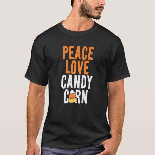 Peace Liebe Candy Corn Funny Kids Adulween Hallowe T-Shirt (Vorderseite)