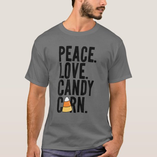 Peace Liebe Candy Corn Funny Kids Adulween Hallowe T-Shirt (Vorderseite)