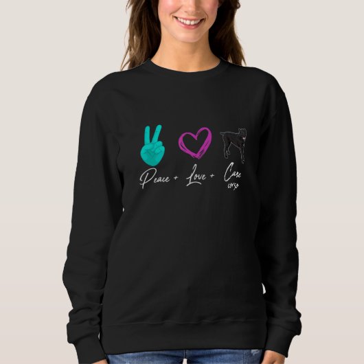 Peace Liebe Cane Corso Dog Owner Sweatshirt (Vorderseite)