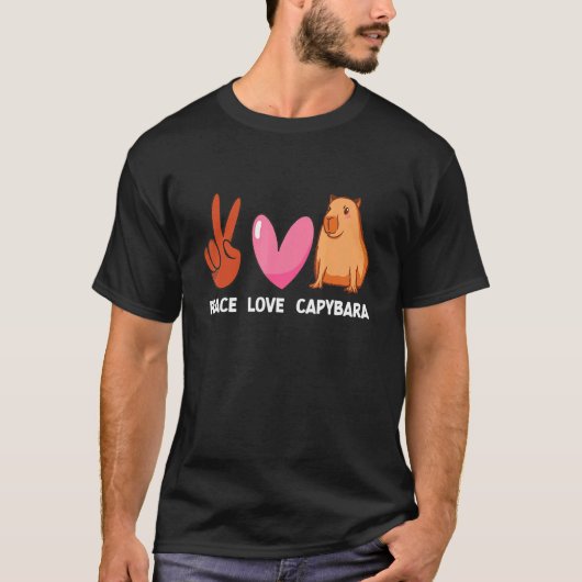 Peace Liebe Capybara Aquatic Animal Rodent Cape T-Shirt (Vorderseite)