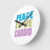 Peace Liebe Cardio Runde Wanduhr (Winkel)