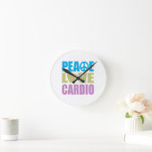 Peace Liebe Cardio Runde Wanduhr (Zuhause)