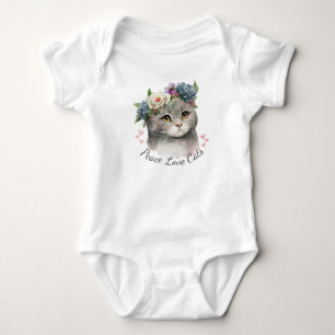 Peace Liebe Cats Bodysuit Baby Strampler