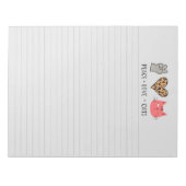 Peace Liebe Cats Linken Notepad Notizblock (Vorderseite)
