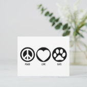 Peace Liebe Cats Postcard Postkarte (Stehend Vorderseite)