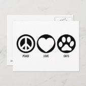 Peace Liebe Cats Postcard Postkarte (Vorne/Hinten)