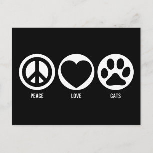 Peace Liebe Cats Postkarte
