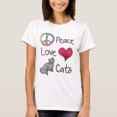 Peace Liebe Cats T-Shirt (Vorderseite)