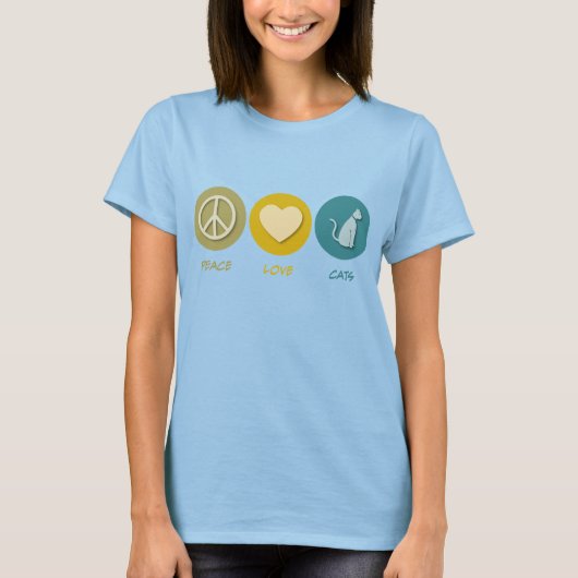 Peace Liebe Cats T-Shirt (Vorderseite)