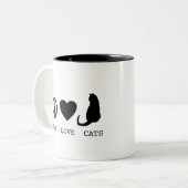 Peace Liebe Cats Tasse (Vorderseite Links)