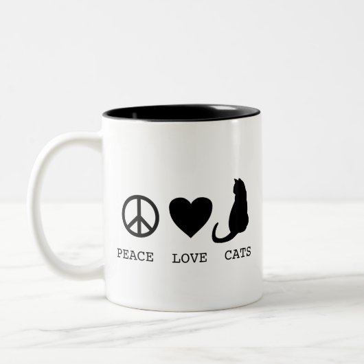 Peace Liebe Cats Tasse (Links)