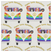 Peace Liebe Cavaliers King Charles Spaniel Fabric Stoff (Nahaufnahme)