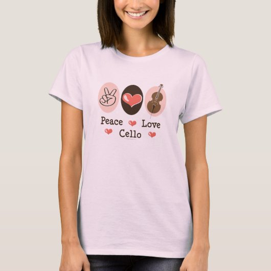 Peace Liebe Cello Bio T-Shirt (Vorderseite)