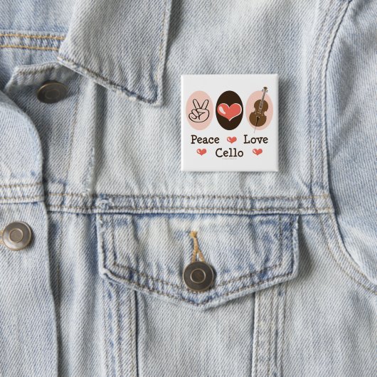 Peace Liebe Cello Button (Beispiel)