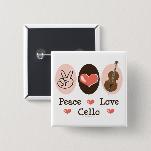 Peace Liebe Cello Button (Vorne & Hinten)