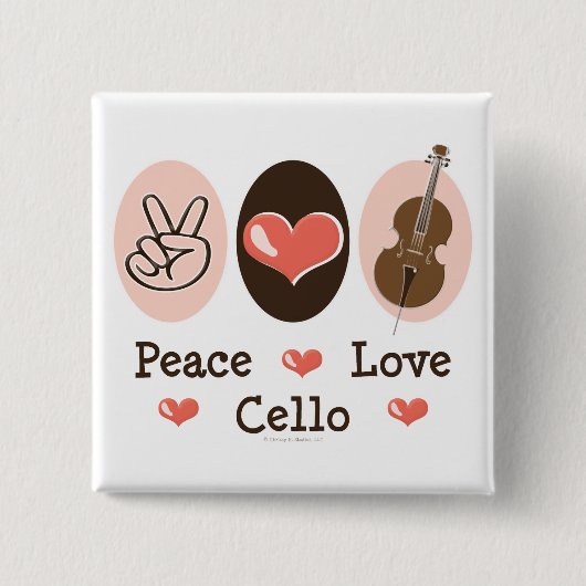 Peace Liebe Cello Button (Vorderseite)