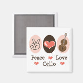 Peace Liebe Cello Magnet (Vorderseite/Rückseite)