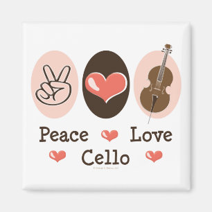 Peace Liebe Cello Magnet