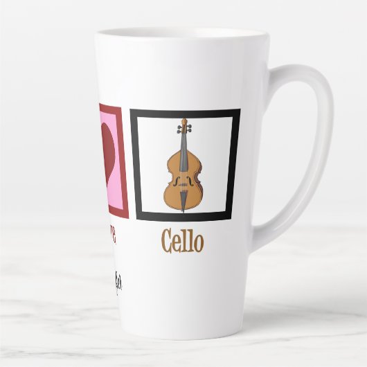 Peace Liebe Cello Milchtasse (Rechts)