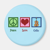 Peace Liebe Cello Player Blue Magnet (Vorne)