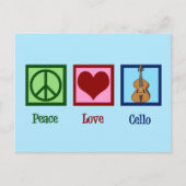 Peace Liebe Cello Postkarte (Vorderseite)