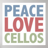 Peace Liebe Cellos Poster (Vorne)