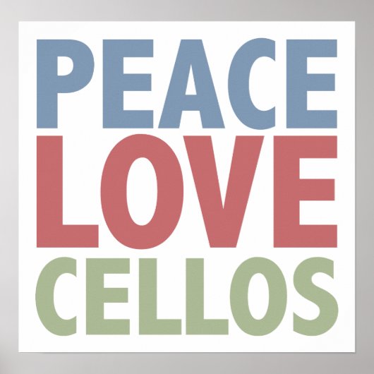 Peace Liebe Cellos Poster (Vorne)