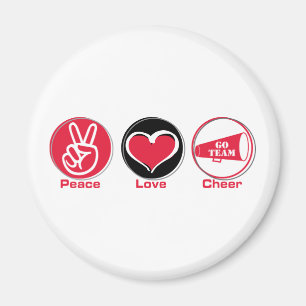 Peace Liebe Cheer Red Magnet