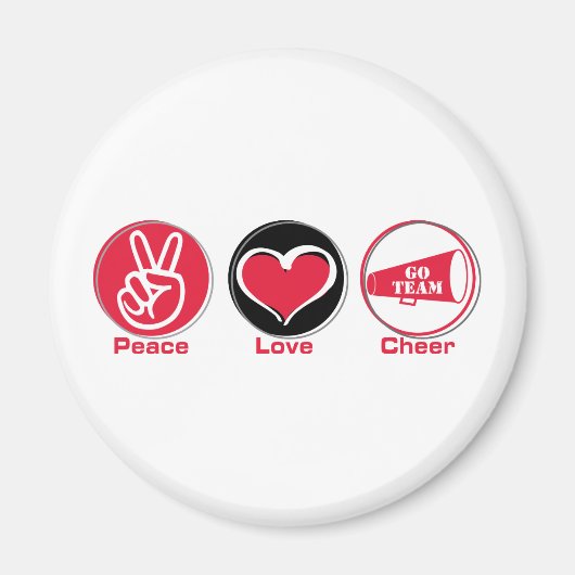 Peace Liebe Cheer Red Magnet (Vorne)