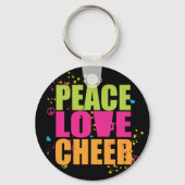Peace Liebe Cheer - Schwarzer Schlüsselanhänger (Vorderseite)