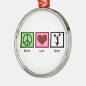 Peace Liebe Cheerleader Ornament Aus Metall (Links)
