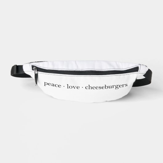 Peace Liebe Cheeseburgers Bauchtasche (Vorderseite)