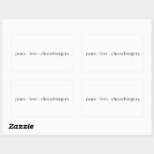 Peace Liebe Cheeseburgers Rechteckiger Aufkleber (Blatt)