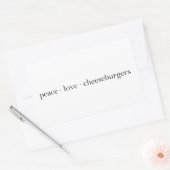 Peace Liebe Cheeseburgers Rechteckiger Aufkleber (Umschlag)