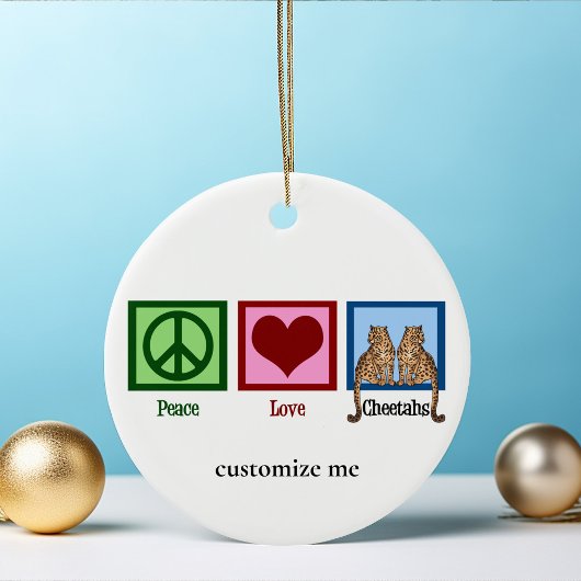 Peace Liebe Cheetahs Niedliche Gewohnheit Keramik Ornament
