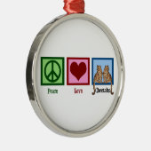 Peace Liebe Cheetahs Ornament Aus Metall (Rechts)