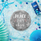 Peace Liebe Chefredakteur Silver Snowflake Holiday Pappteller (Party)