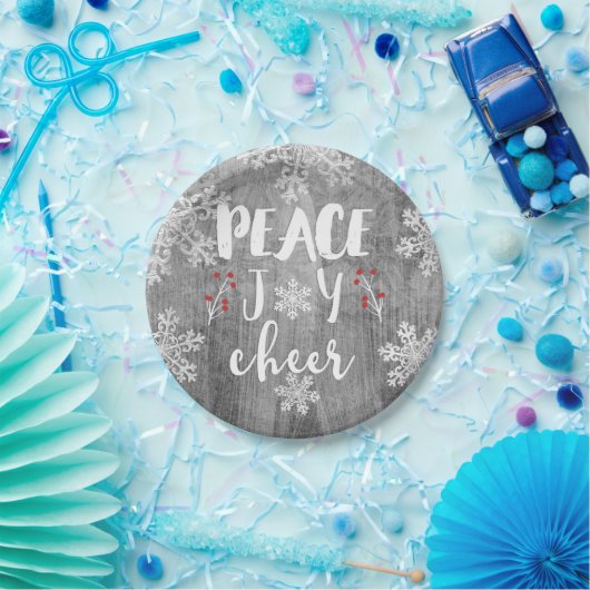 Peace Liebe Chefredakteur Silver Snowflake Holiday Pappteller (Party)