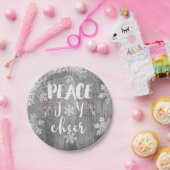 Peace Liebe Chefredakteur Silver Snowflake Holiday Pappteller (Party)