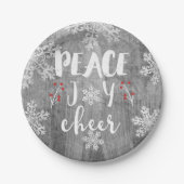 Peace Liebe Chefredakteur Silver Snowflake Holiday Pappteller (Vorderseite)