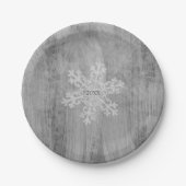 Peace Liebe Chefredakteur Silver Snowflake Holiday Pappteller (Vorderseite)