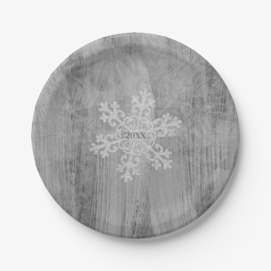 Peace Liebe Chefredakteur Silver Snowflake Holiday Pappteller (Vorderseite)