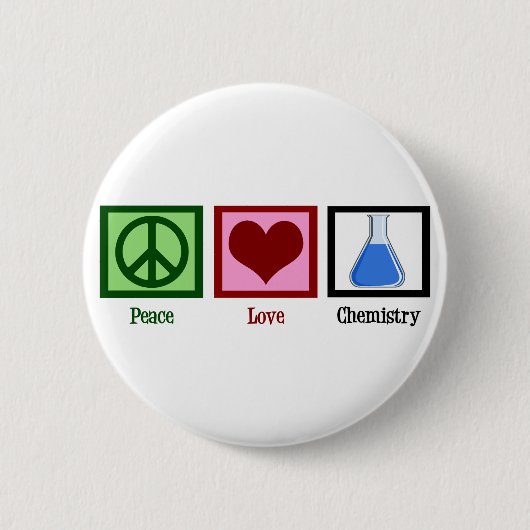 Peace Liebe Chemie Button (Vorderseite)