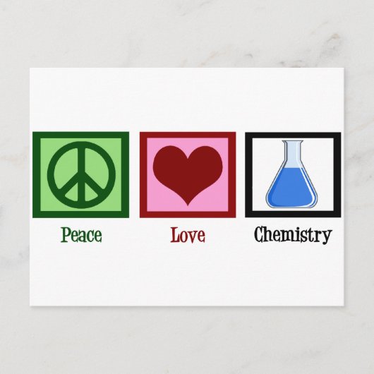 Peace Liebe Chemie Postkarte (Vorderseite)