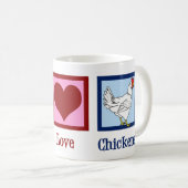 Peace Liebe Chickens Kaffeetasse (VorderseiteRechts)
